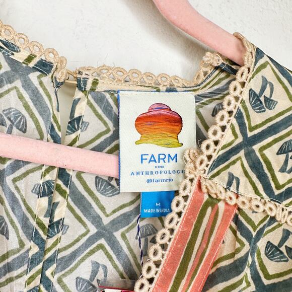 NWT Anthropologie Farm Rio V Neck Sheer Mushroom Print Wide Leg Jumpsuit Medium - Picture 14 of 16